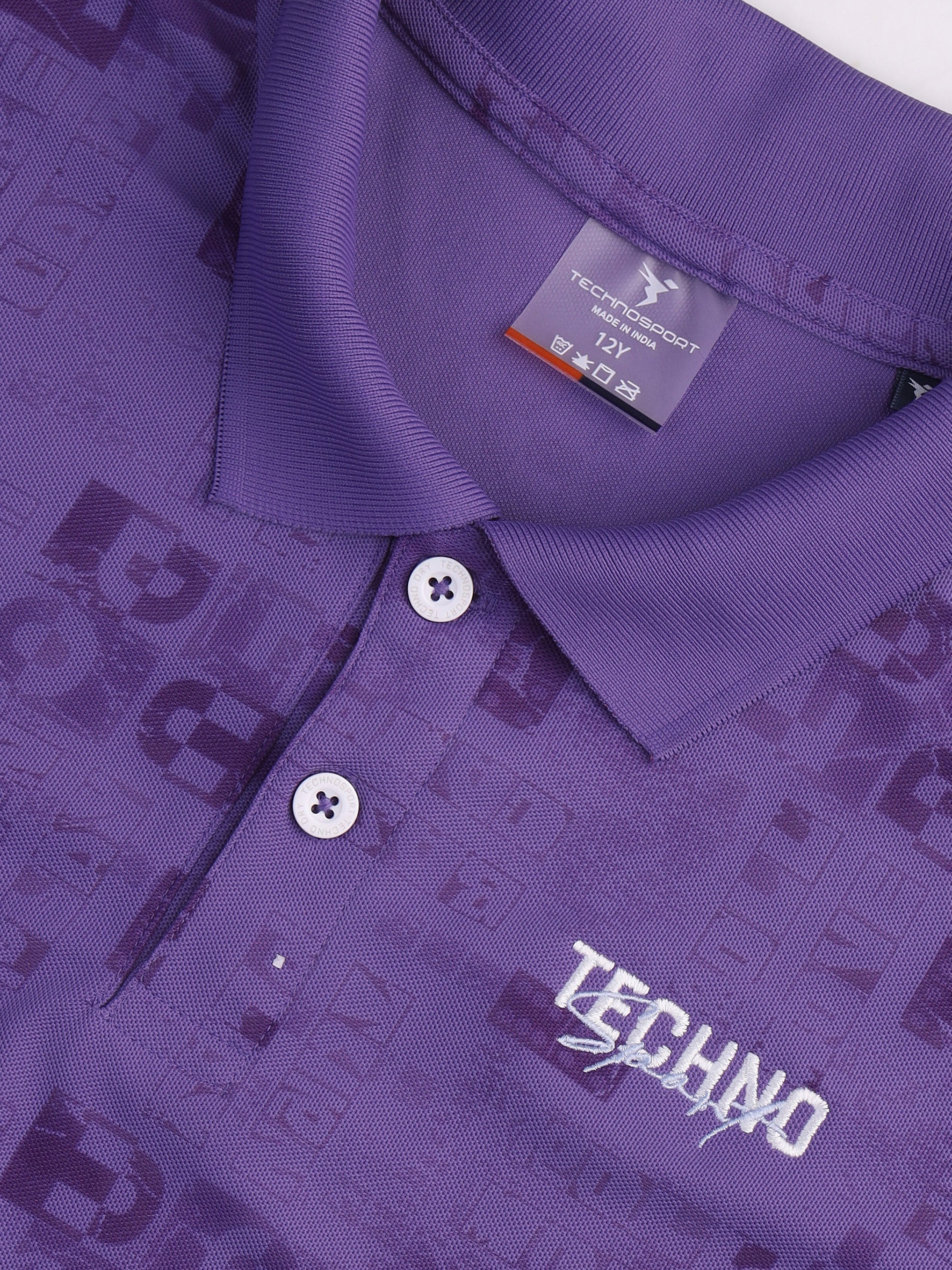 Boys Printed Slim Fit Polo Sports T-shirt with MATPIQ