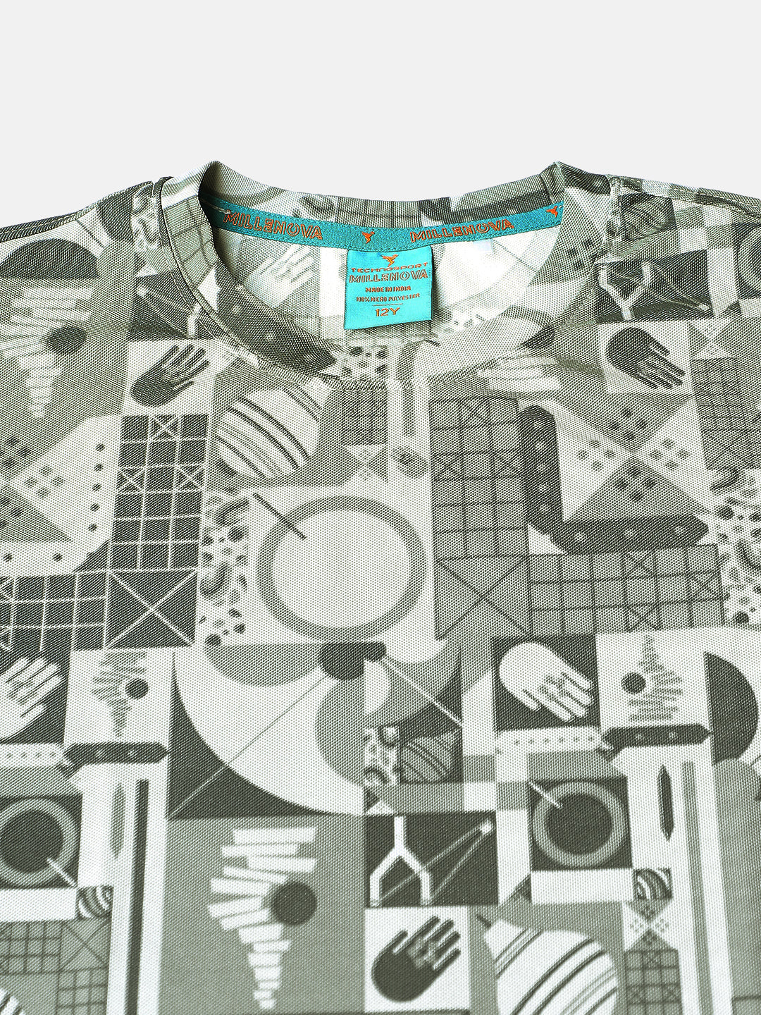 Boys Jacquard Slim Fit Crew Neck Sports T-shirt with MATPIQ