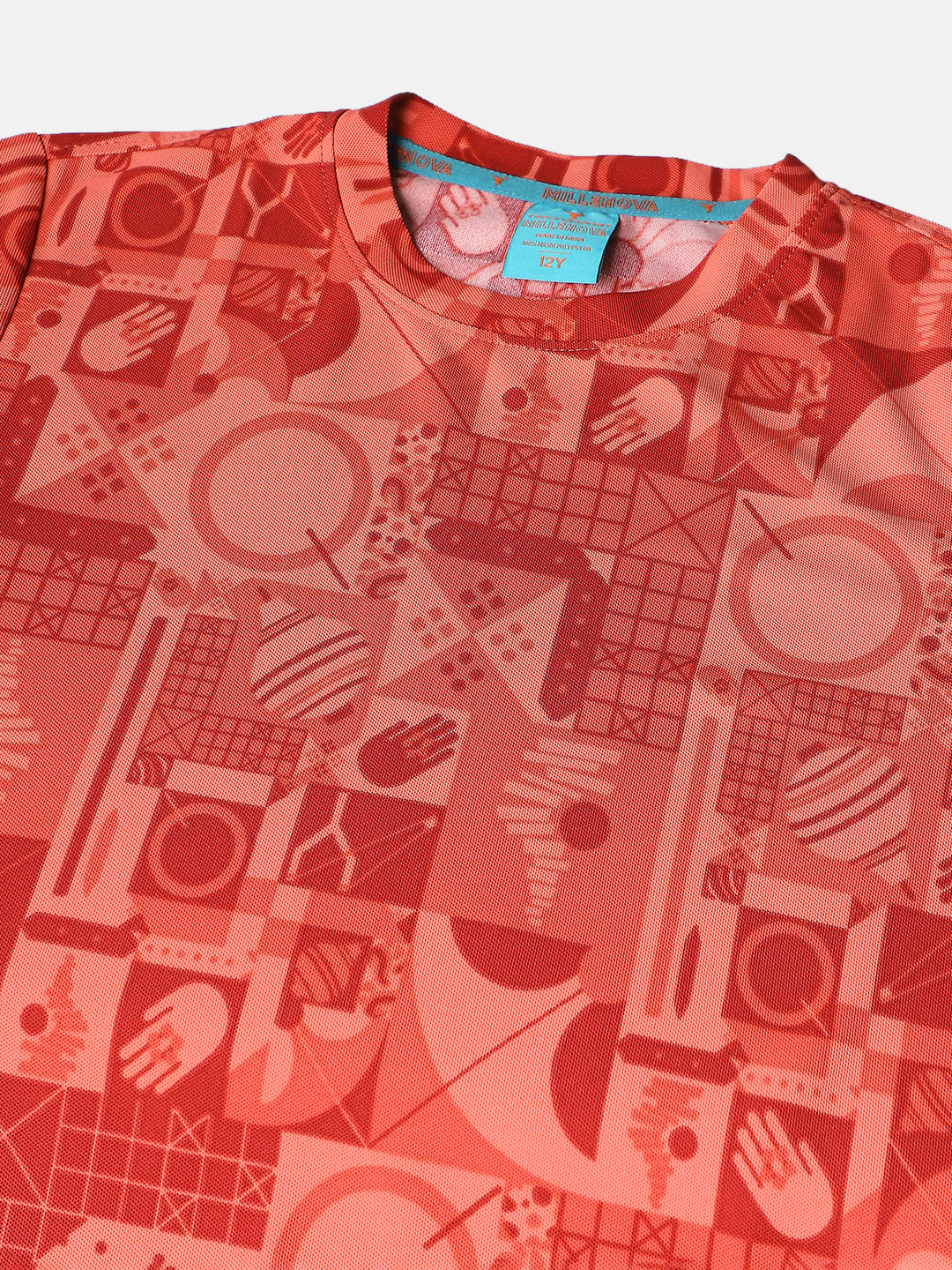 Boys Jacquard Slim Fit Crew Neck Sports T-shirt with MATPIQ