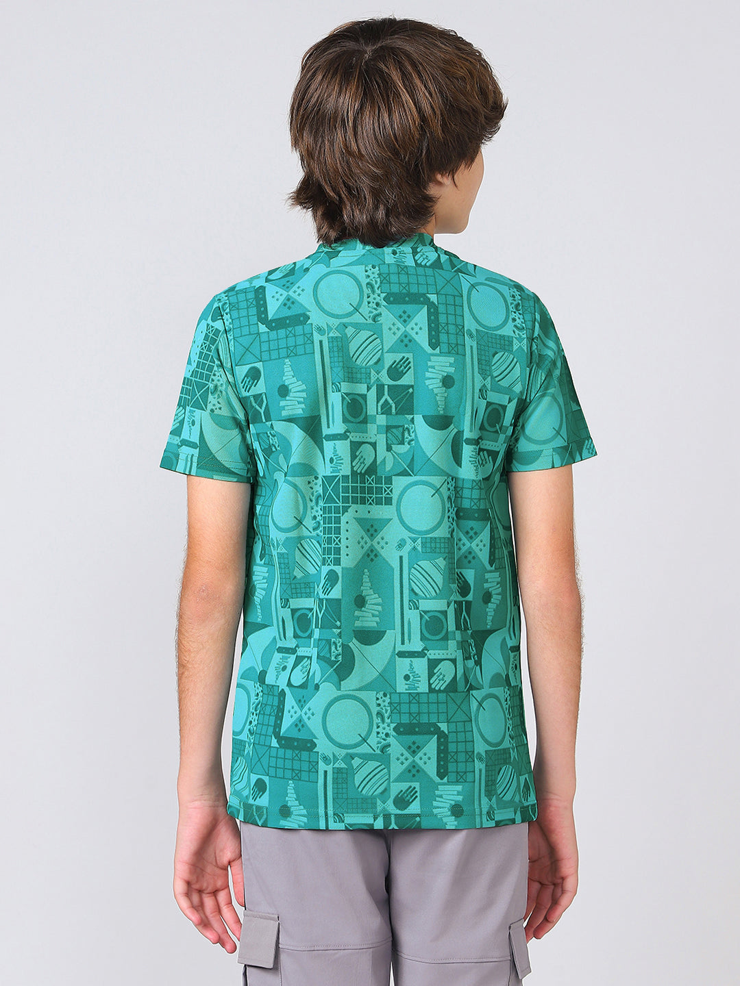 Boys Jacquard Slim Fit Crew Neck Sports T-shirt with MATPIQ