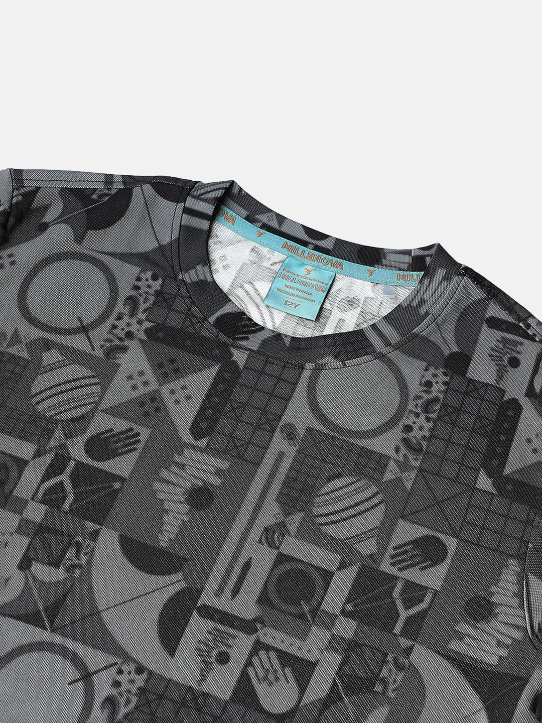 Boys Jacquard Slim Fit Crew Neck Sports T-shirt with MATPIQ