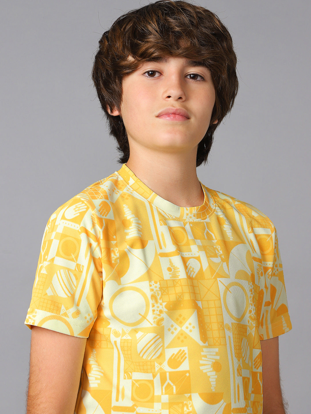 Boys Jacquard Slim Fit Crew Neck Sports T-shirt with MATPIQ