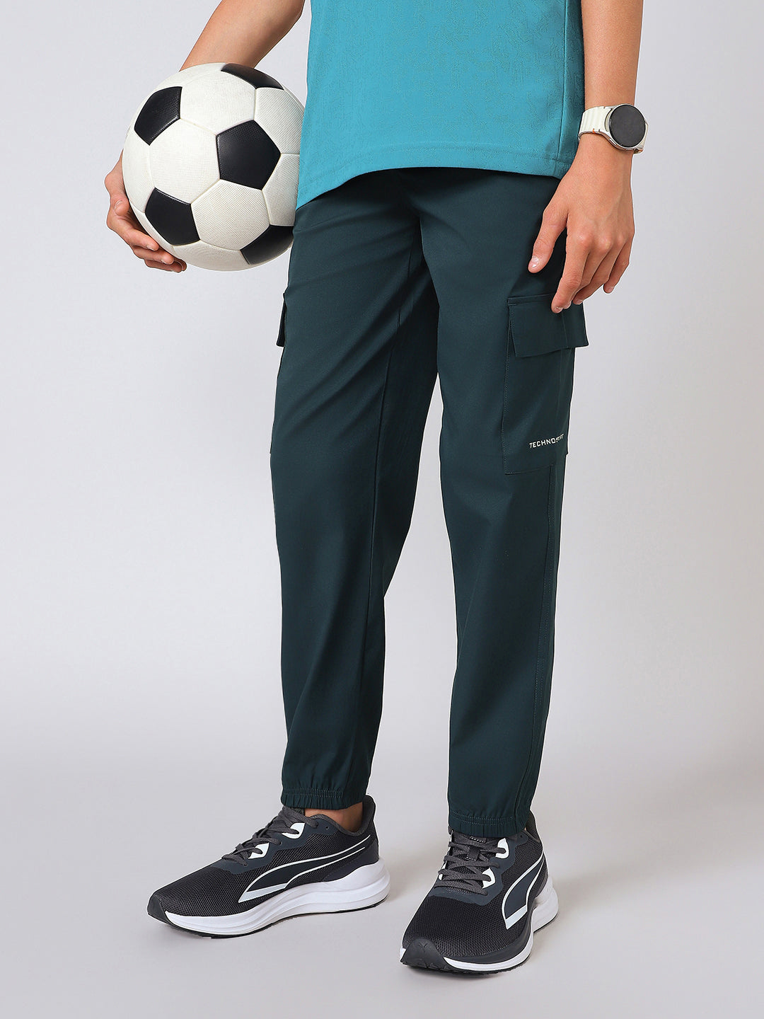 Boys Regular Fit Cargo Joggers with TS FLEXI