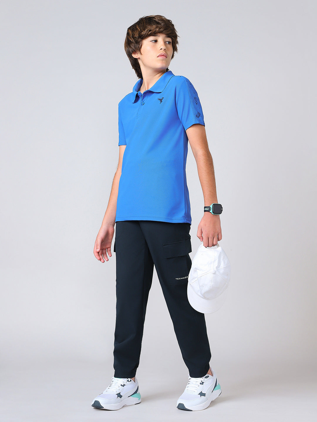 Boys Regular Fit Cargo Joggers with TS FLEXI