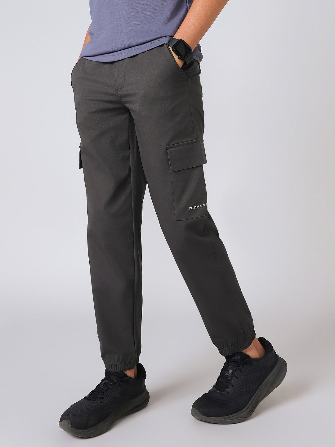 Boys Regular Fit Cargo Joggers with TS FLEXI