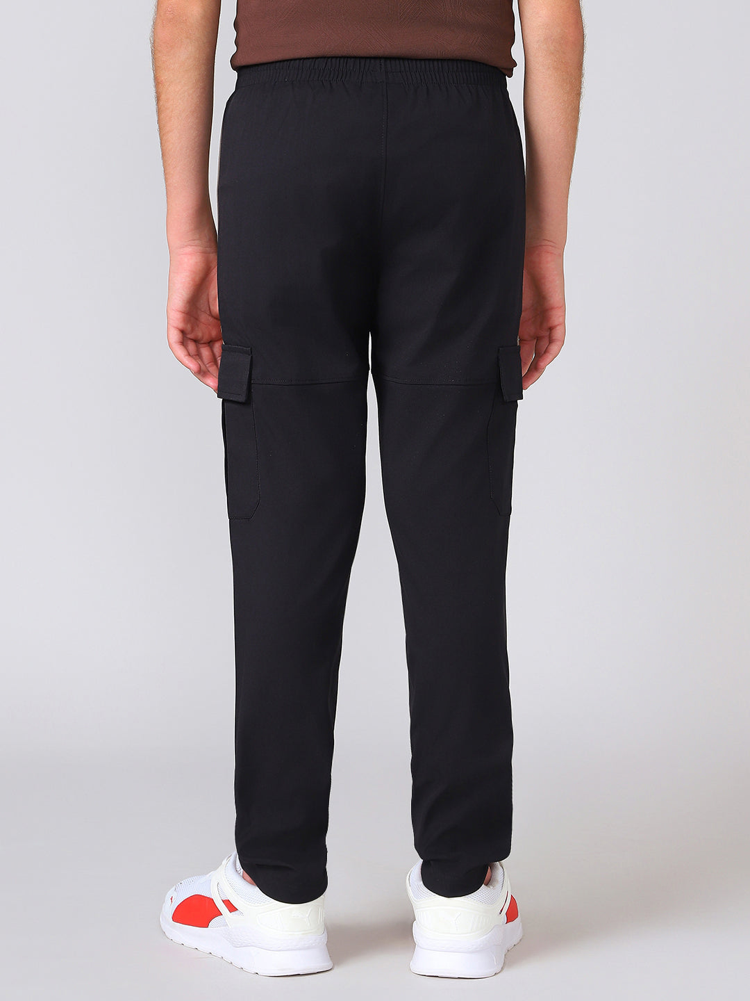 Boys Colorblock Straight Fit Sports Cargo Trackpants with TS FLEXI