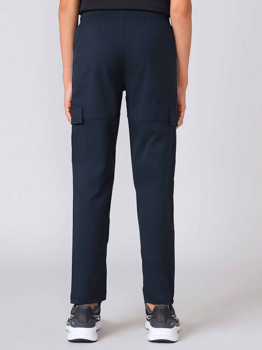 Boys Colorblock Straight Fit Sports Cargo Trackpants with TS FLEXI