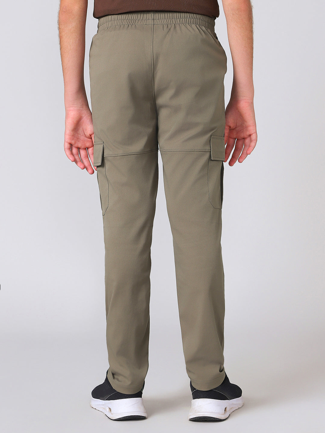 Boys Colorblock Straight Fit Sports Cargo Trackpants with TS FLEXI
