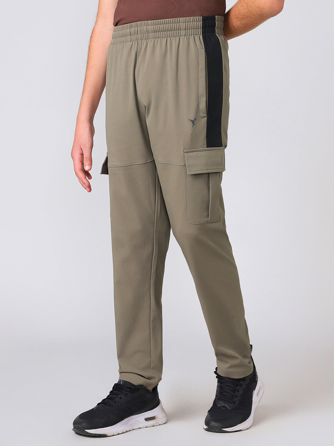 Boys Colorblock Straight Fit Sports Cargo Trackpants with TS FLEXI
