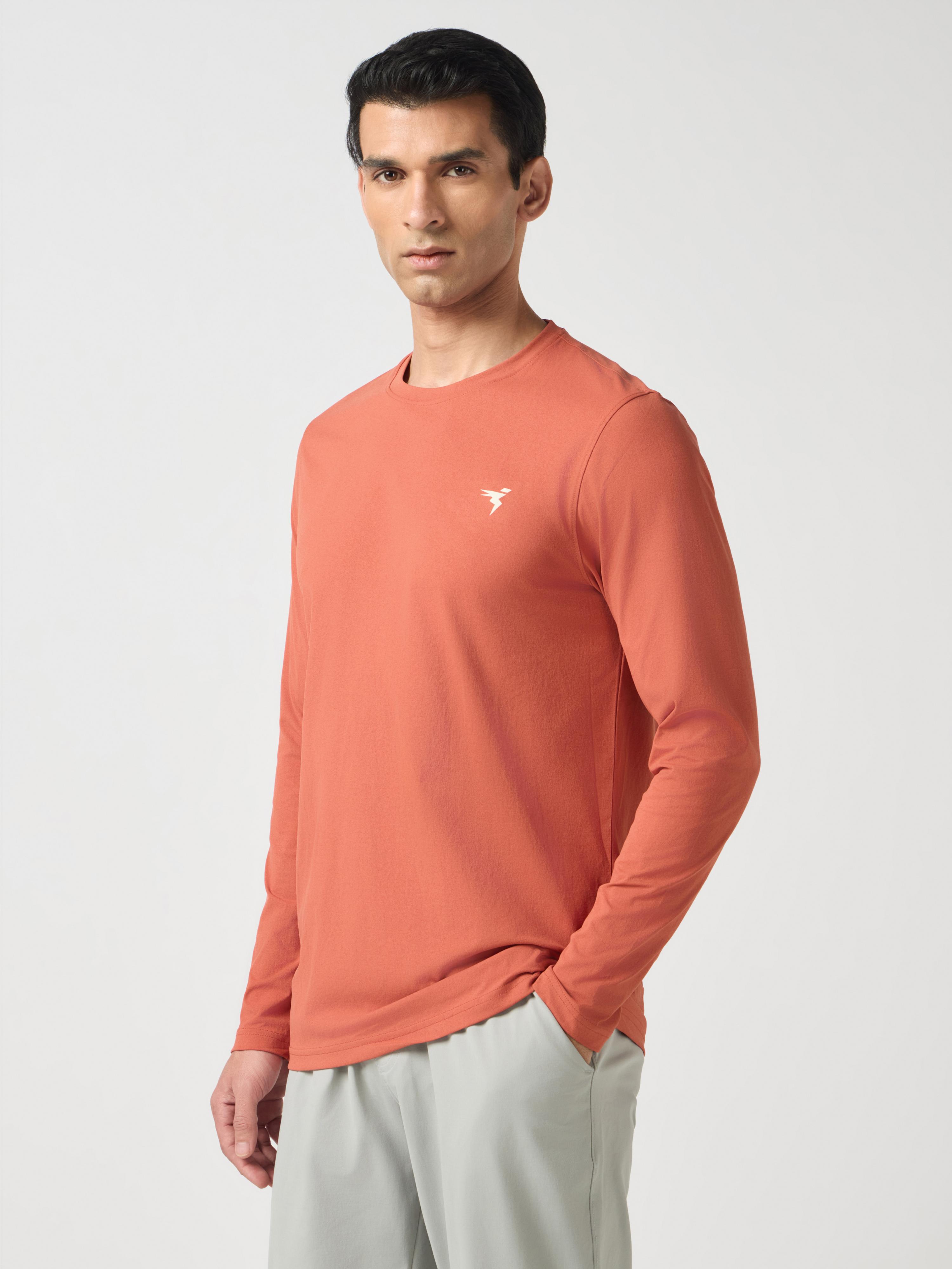 Men Solid Slim Fit Round Neck Sports T-shirt with COTFLEX