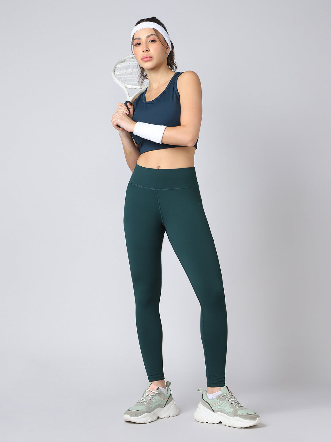 Women Solid Slim Fit Tights with ELASTO PLUS