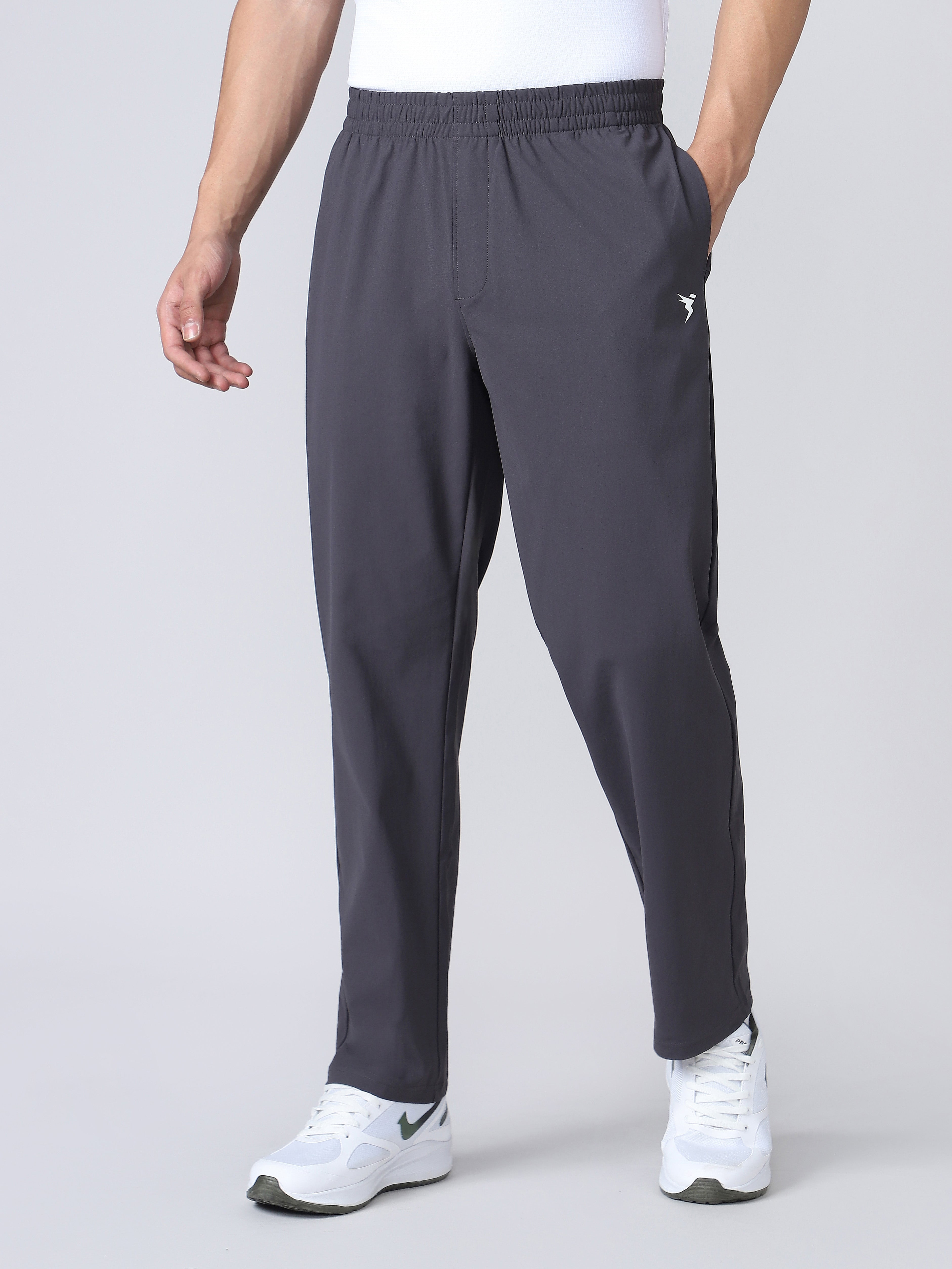 Men Solid Relax Fit Trackpants with DURACOOL+