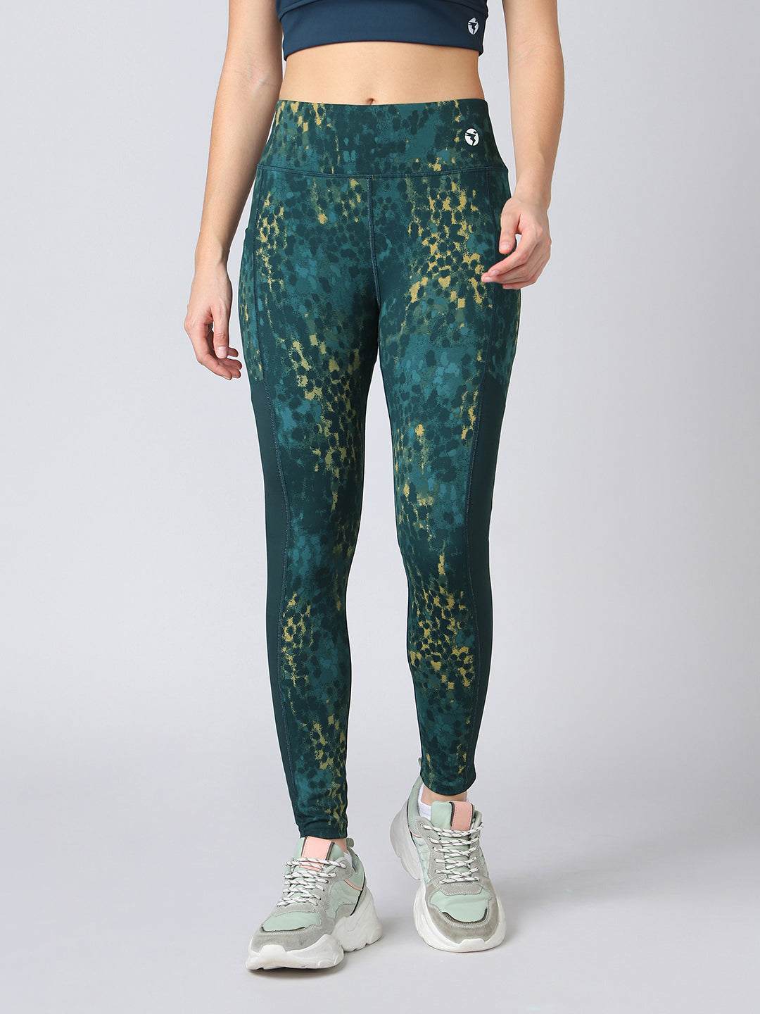 Women Printed Slim Fit Tights with ELASTO PLUS
