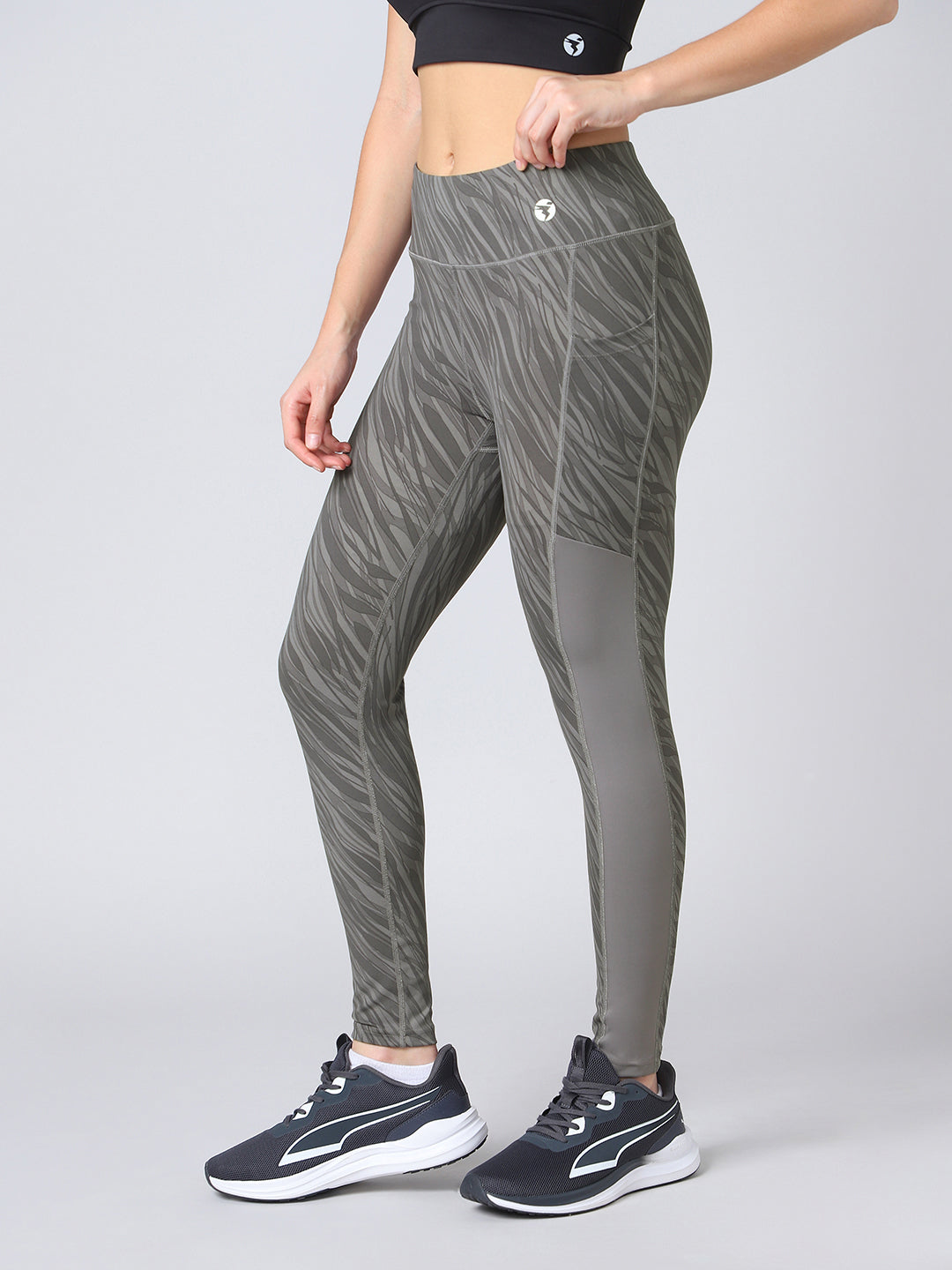 Women Printed Slim Fit Tights with ELASTO PLUS