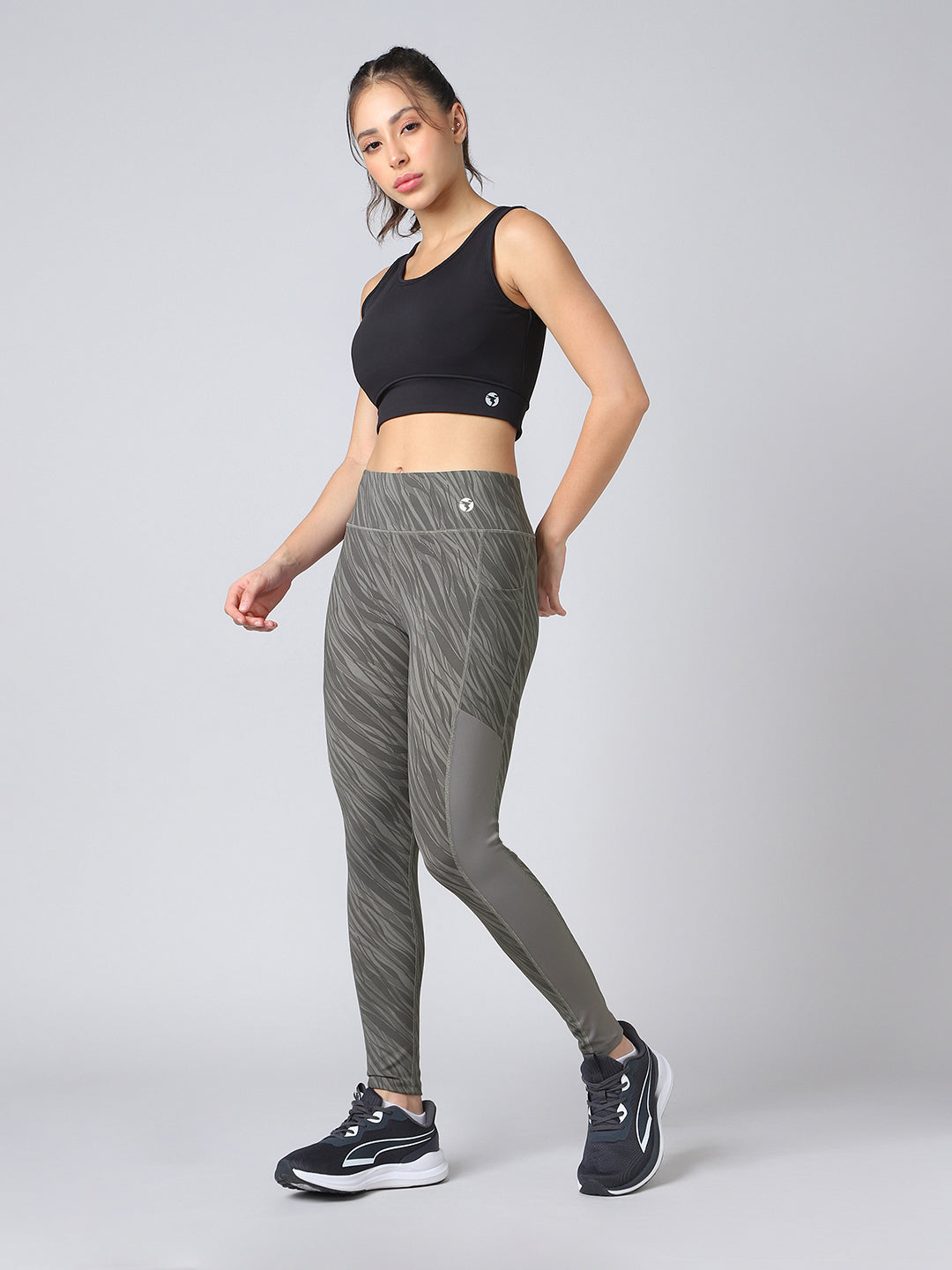 Women Printed Slim Fit Tights with ELASTO PLUS