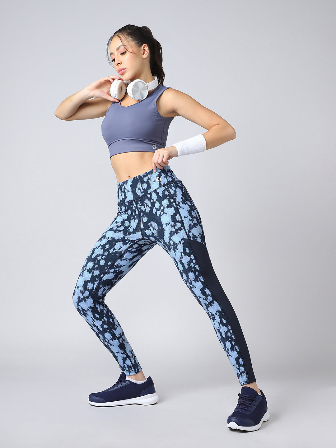 Women Printed Slim Fit Tights with ELASTO PLUS