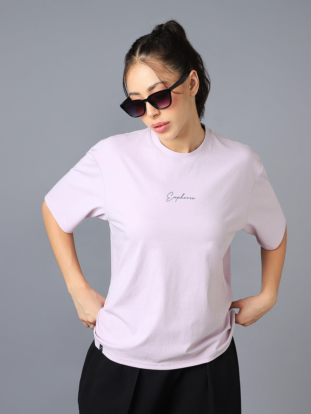 Women Back Printed Regular Fit Round Neck T-shirt with COTFLEX