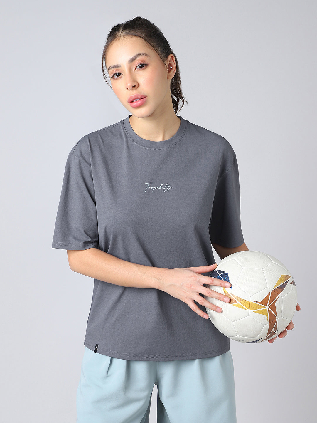 Women Back Printed Regular Fit Round Neck T-shirt with COTFLEX