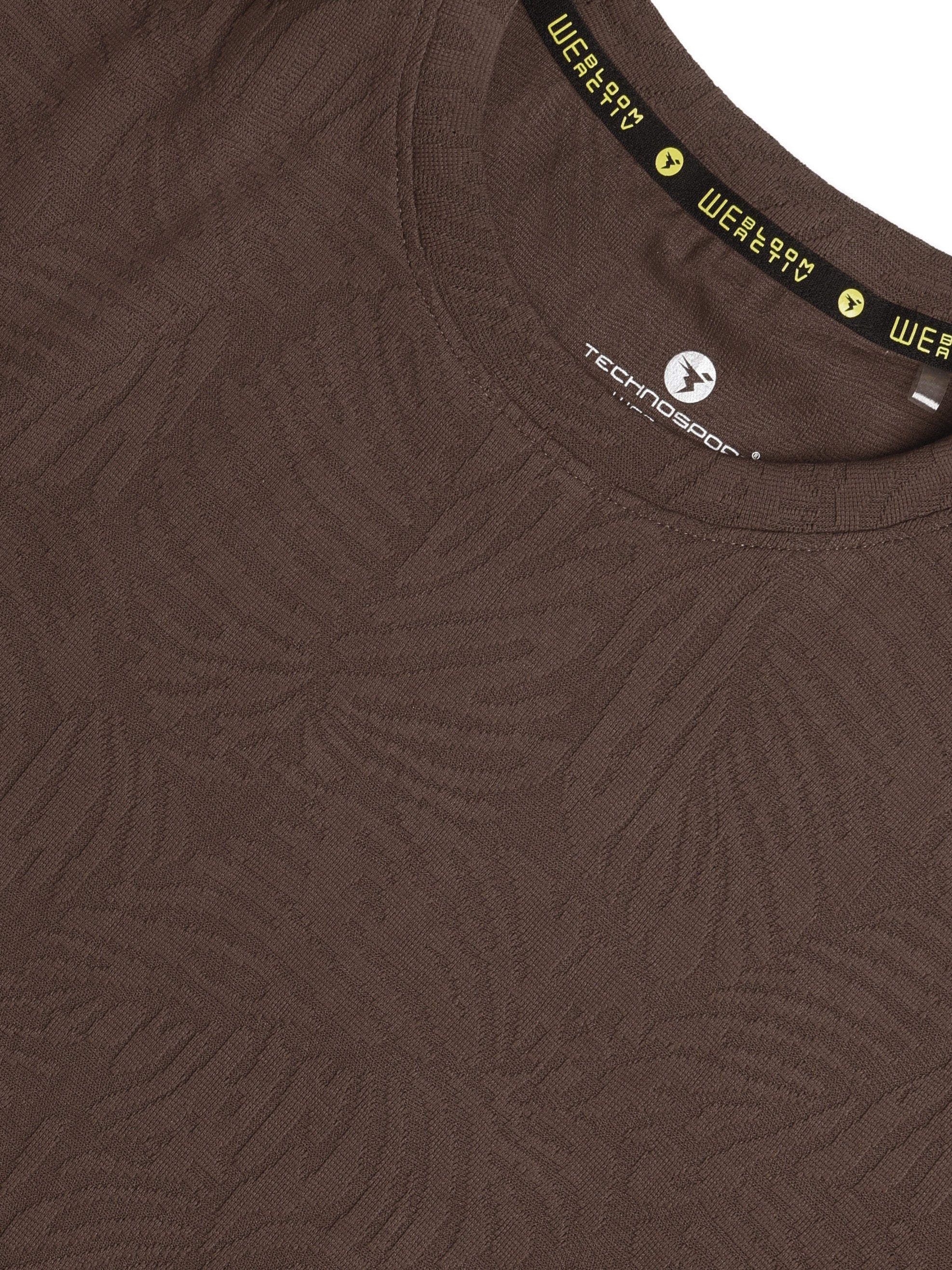 Women Textured Relaxed Fit Round Neck T-shirt with COTFLEX