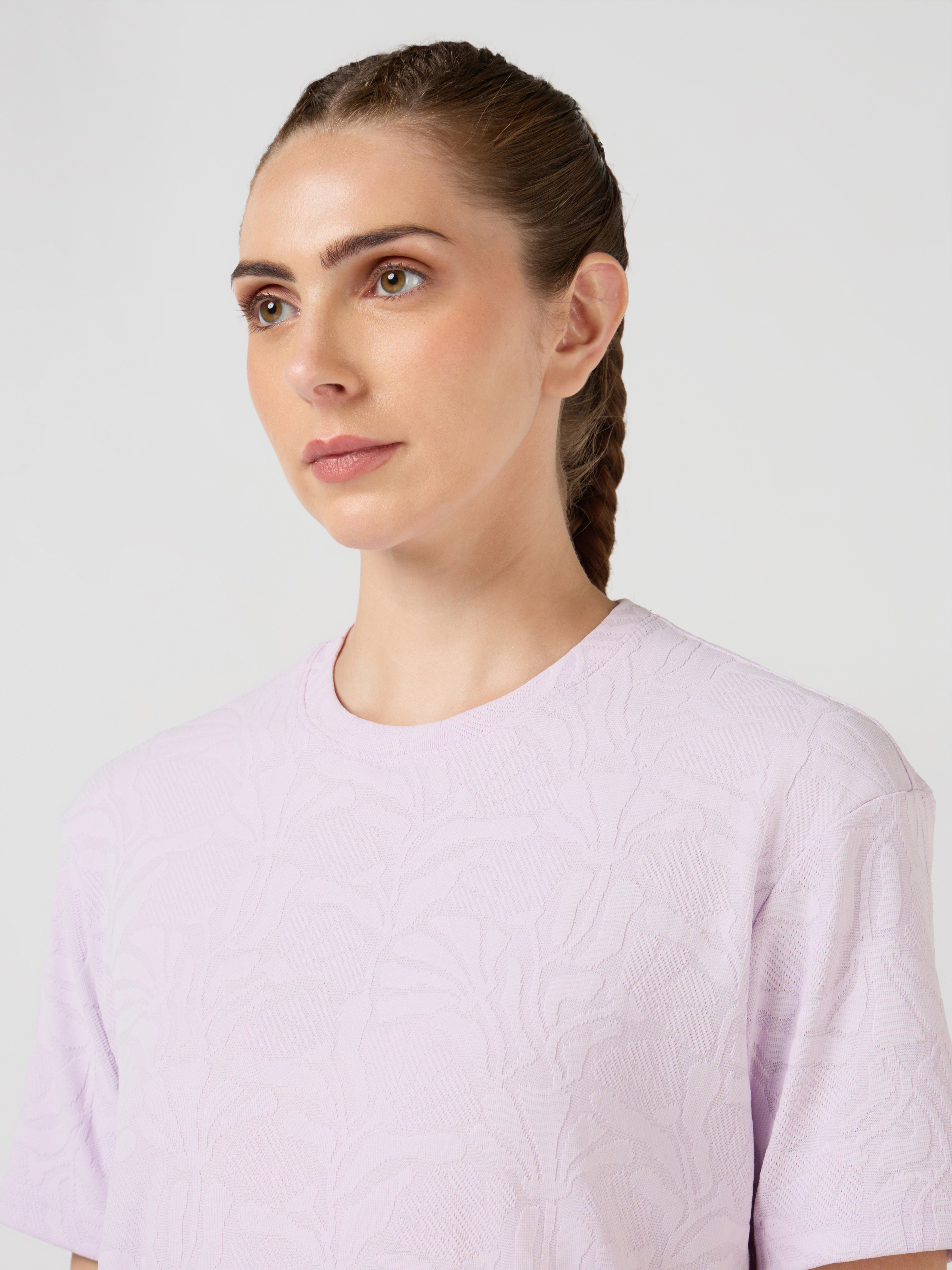 Women Textured Relaxed Fit Round Neck T-shirt with COTFLEX