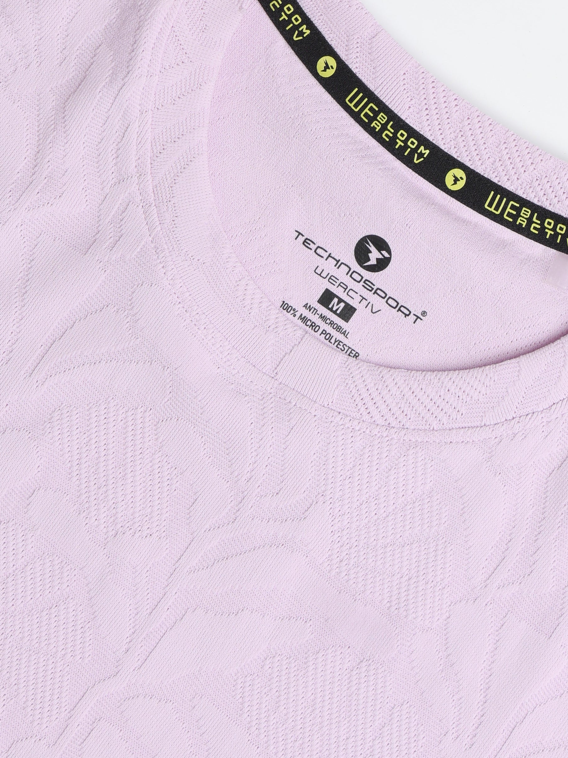 Women Textured Relaxed Fit Round Neck T-shirt with COTFLEX