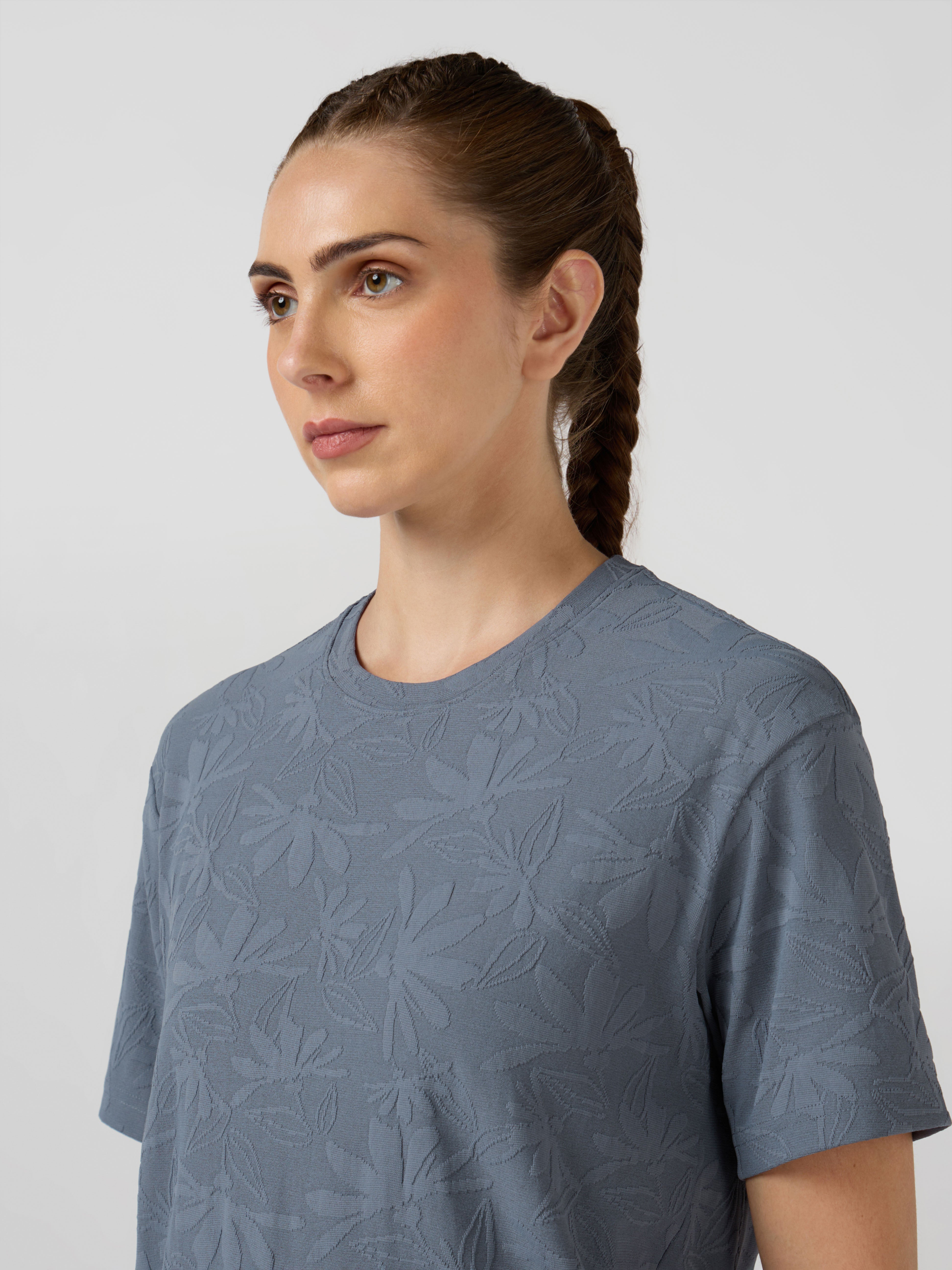 Women Textured Relaxed Fit Round Neck T-shirt with COTFLEX