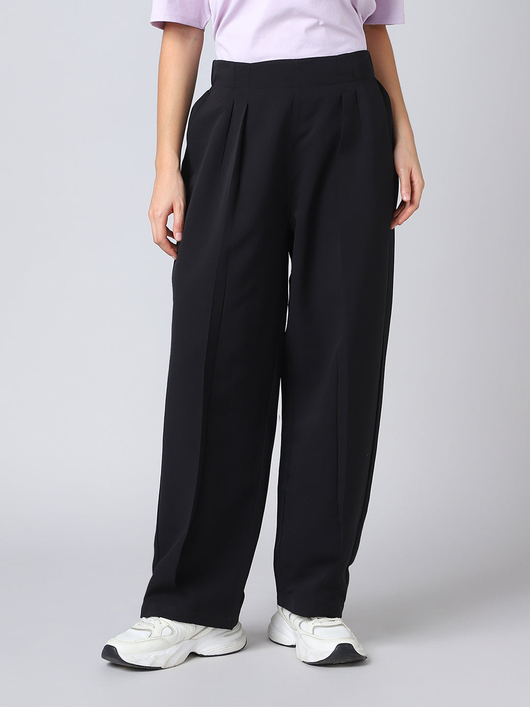Women Korean Style Baggy Pants Wide Leg Trousers with TECHNOLITE