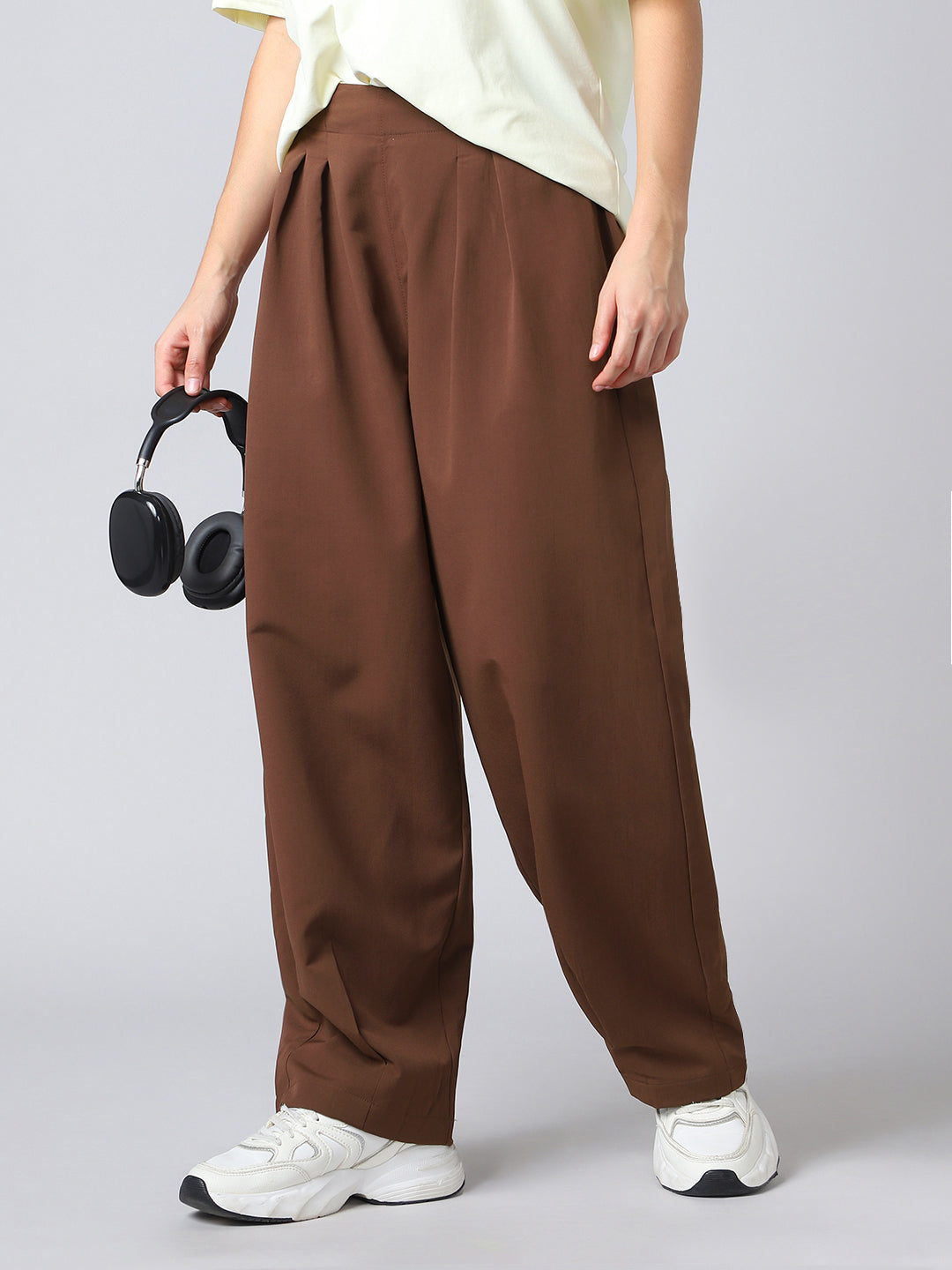 Women Korean Style Baggy Pants Wide Leg Trousers with TECHNOLITE