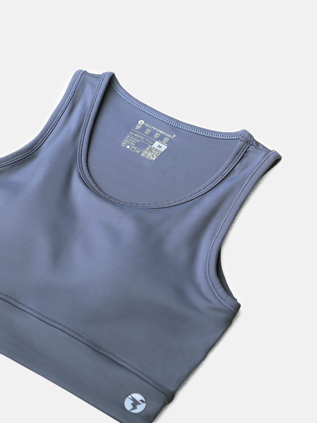 Women Solid Slim Fit Scoop Neck Sports Bra with ELASTO PLUS