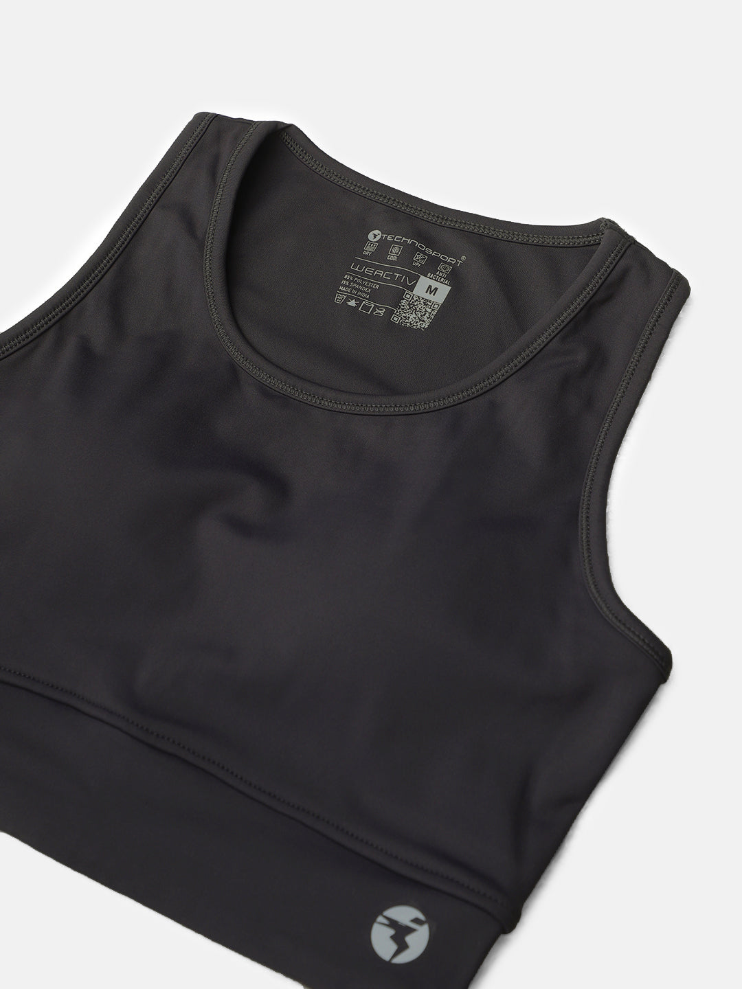 Women Solid Slim Fit Scoop Neck Sports Bra with ELASTO PLUS